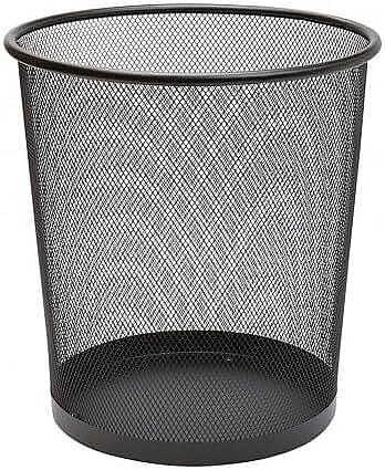 3A 1145 Metal Konik Tam Perfore Çöp Kovası Siyah - 1