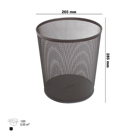 3A 1145 METAL KONİK TAM PERFORE ÇÖP KOVASI SİYAH - 1