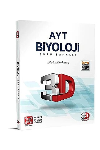 3D YAYINLARI AYT BİYOLOJİ SORU BANKASI (49581)(VİDEO ÇÖZÜMLÜ) - 1