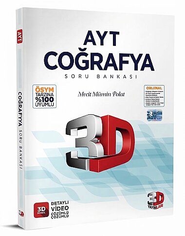 3D YAYINLARI AYT COĞRAFYA SORU BANKASI (49611) - 1