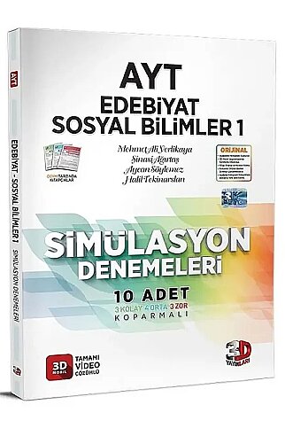 3D YAYINLARI AYT EDEBİYAT SOSYAL BİLİMLER 1 SİMÜLASYON - 1