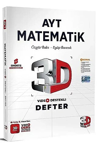 3D YAYINLARI AYT MATEMATİK VİDEO DESTEKLİ DEFTER - 1