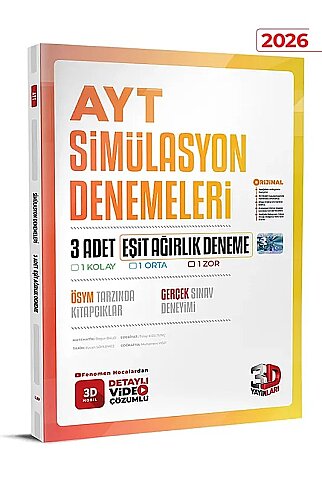 3D YAYINLARI AYT SİMÜLASYON DENEMELERİ (3 ADET EŞİT AĞIRLIK) - 1