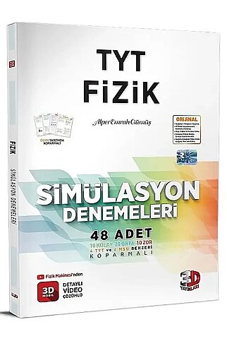 3D YAYINLARI TYT FİZİK SİMÜLASYON DENEMELERİ (48 ADET) - 1
