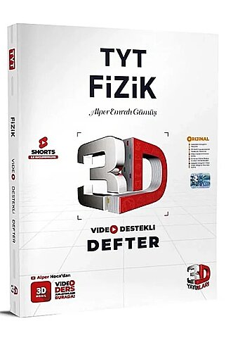 3D YAYINLARI TYT FİZİK VİDEO DESTEKLİ DEFTER - 1