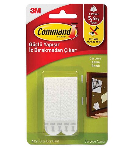 3M 17201-4PK COMMAND CIRT CIRT BANT ORTA BOY - 1