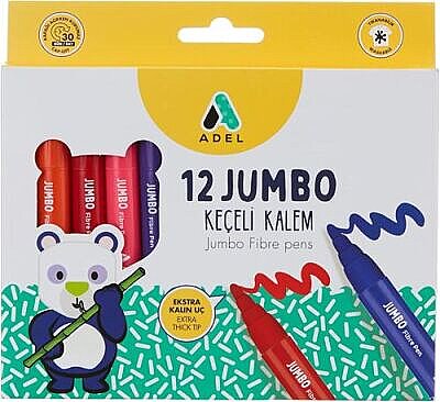 Adel Keçeli Kalem Jumbo 12 Renk (2220000001) - 1