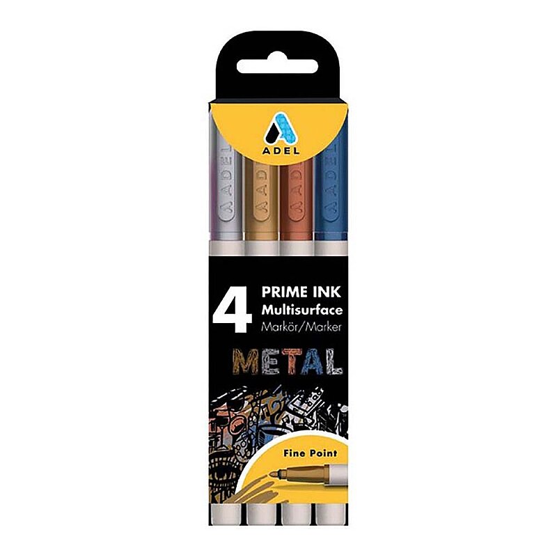 ADEL PRİME İNK MULTİSURFACE PERMANENT MARKÖR METALİK 4 RENK (2201000104)