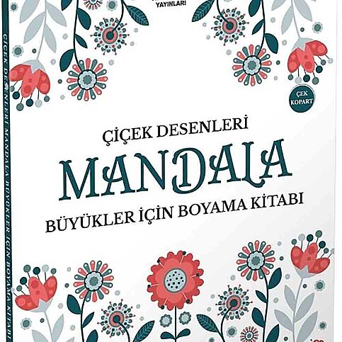 AKILLI ADAM YAYINLARI MANDALA ÇİÇEK DESENLERİ BÜYÜKLER İÇİN BOYAMA KİTABI - 1