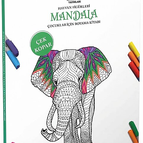 AKILLI ADAM YAYINLARI MANDALA HAYVAN FİGÜRLERİ ÇOCUKLAR İÇİN BOYAMA KİTABI - 1