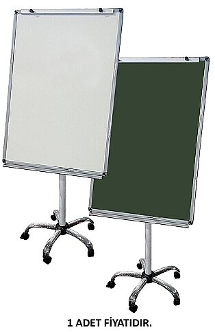 AKYAZI 0023-1 MOBİL TEK TARAFLI FLİPCHART LAMİNAT YAZI TAHTASI 70x100 RENKLİ (SİYAH VEYA YEŞİL) - 1