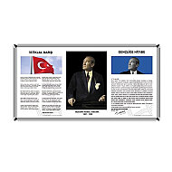 AKYAZI 0250 ALÜMİNYUM ÇERÇEVELİ MİLLİ LEVHA 50x90 3LÜ SET - AKYAZI