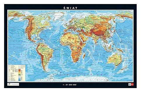 AKYAZI 0254 DÜNYA FİZİKİ HARİTASI 70x100cm - 1