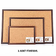 AKYAZI 0404 SAFARİ MDF ÇERÇEVE MANTAR PANO 90x180 CEVİZ RENGİ - AKYAZI