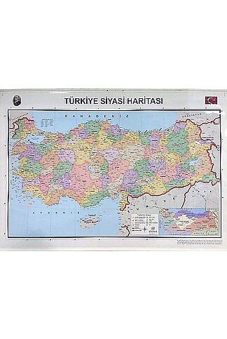 AKYAZI 0630 TÜRKİYE SİYASİ+FİZİKİ HARİTASI 70x100cm - 1