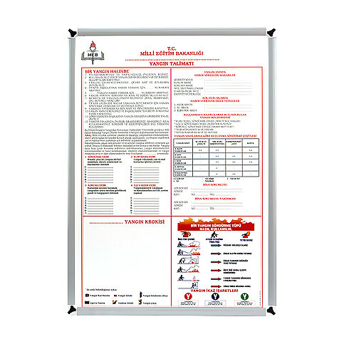 AKYAZI 0927 YANGIN TALİMATLARI EĞİTİM PANOSU 50x70 - 1