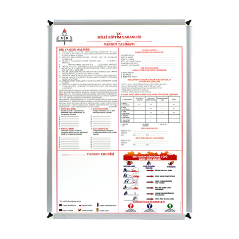 Akyazı 0927 Yangın Talimatları Eğitim Panosu 50x70 - 1