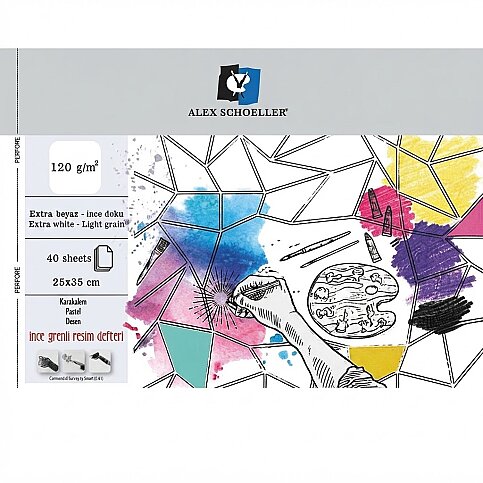 ALEX SCHOELLER ALX-0770 SPİRALLİ RESİM DEFTERİ 25x35 40 YAPRAK 120gr (120.51) - 1