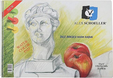 ALEX SCHOELLER ALX-0823 SPİRALLİ RESİM DEFTERİ 35x50 25 YAPRAK 120gr (120.36) - 1