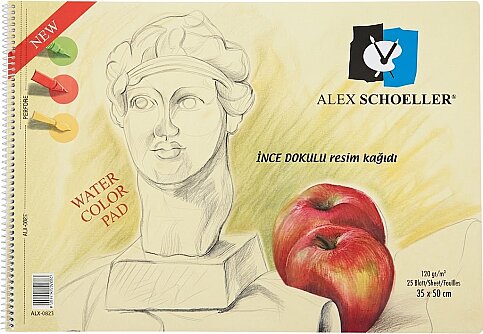ALEX SCHOELLER ALX-0823 SPİRALLİ RESİM DEFTERİ 35x50 25 YAPRAK 120gr (120.36) - 1