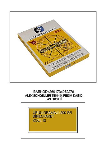 ALEX SCHOELLER ALX-2313 TEKNİK RESİM KAĞIDI 70x100 200gr (200.70) - 1