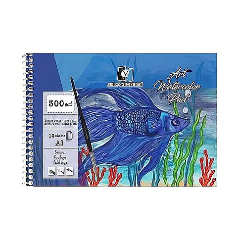 ALEX SCHOELLER ALX-3923 SPİRALLİ ART SULUBOYA RESİM DEFTERİ A3 12 YAPRAK 300gr (300.16) - 1