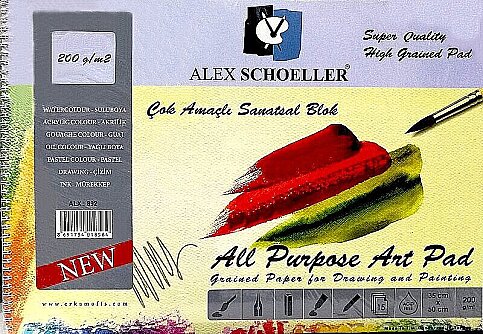 ALEX SCHOELLER ALX-892 SPİRALLİ RESİM DEFTERİ 35x50 15 YAPRAK 200gr (200.35) - 1