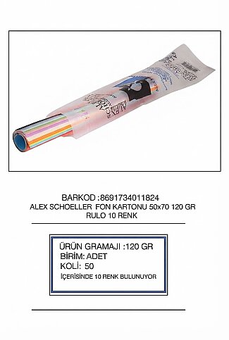 ALEX SCHOELLER ALX-13001 FON KARTONU 50x70 FOSFORLU 10 RENK 120gr (013.001) - 1