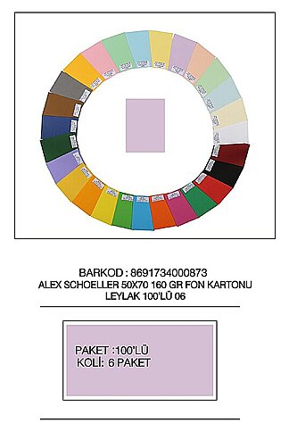 ALEX SCHOELLER ALX-1006 FON KARTONU 50x70 NO:06 LEYLAK 160gr (012.06) - 1