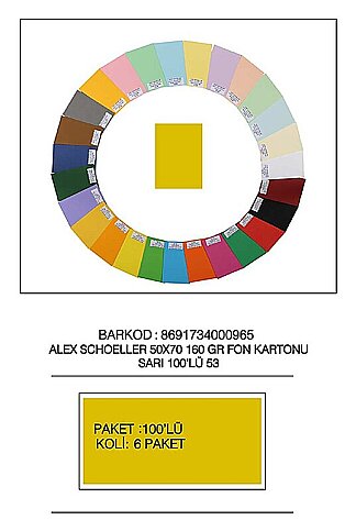 ALEX SCHOELLER ALX-1053 FON KARTONU 50x70 NO:53 SARI 160gr (012.53) - 1