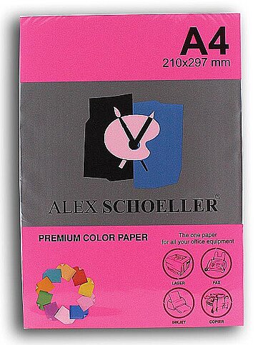 ALEX SCHOELLER ALX-750 RENKLİ FOTOKOPİ KAĞIDI A4 75gr FOSFORLU KIRMIZI 500LÜ (453.50) - 1