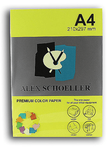 ALEX SCHOELLER ALX-45363 RENKLİ FOTOKOPİ KAĞIDI A4 80gr 363 FOSFORLU SARI 100LÜ (455.63) - 1