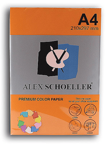 ALEX SCHOELLER ALX-45371 RENKLİ FOTOKOPİ KAĞIDI A4 80gr 371 FOSFORLU TURUNCU 100LÜ (455.71) - 1