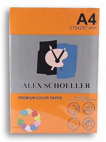 ALEX SCHOELLER ALX-45371 RENKLİ FOTOKOPİ KAĞIDI A4 80gr 371 FOSFORLU TURUNCU 100LÜ (455.71) - 1