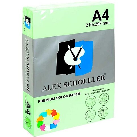 ALEX SCHOELLER ALX-45130 RENKLİ FOTOKOPİ KAĞIDI A4 80gr 530 FISTIK YEŞİLİ 100LÜ (456.30) - 1