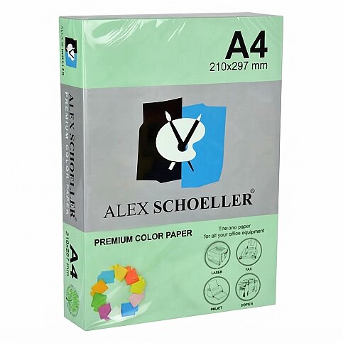 ALEX SCHOELLER ALX-45190 RENKLİ FOTOKOPİ KAĞIDI A4 80gr 590 YEŞİL 100LÜ (456.90) - 1