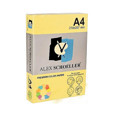 ALEX SCHOELLER ALX-45210 RENKLİ FOTOKOPİ KAĞIDI A4 80gr 610 LİMON SARISI 100LÜ (457.10) - 1