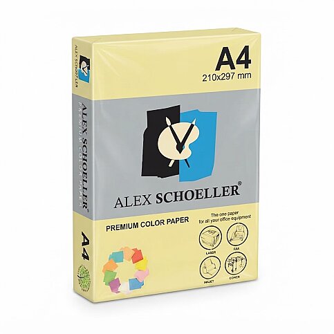 ALEX SCHOELLER ALX-45210 RENKLİ FOTOKOPİ KAĞIDI A4 80gr 610 LİMON SARISI 100LÜ (457.10) - 1