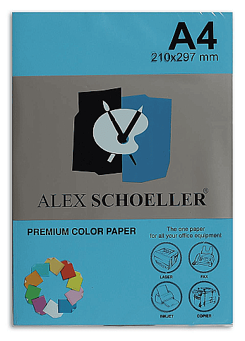 ALEX SCHOELLER ALX-45220 RENKLİ FOTOKOPİ KAĞIDI A4 80gr 620 KOYU MAVİ 100LÜ (457.20) - 1