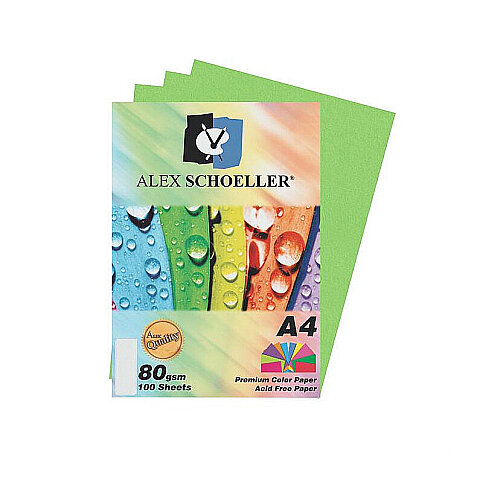 ALEX SCHOELLER ALX-45230 RENKLİ FOTOKOPİ KAĞIDI A4 80gr 630 KOYU YEŞİL 100LÜ (457.30) - 1