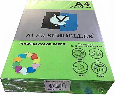 ALEX SCHOELLER ALX-45230 RENKLİ FOTOKOPİ KAĞIDI A4 80gr 630 KOYU YEŞİL 100LÜ (457.30) - 1