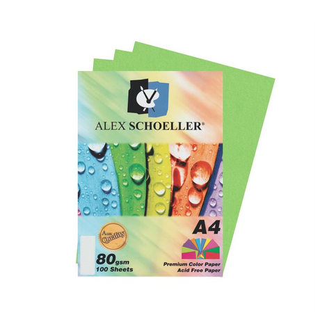 Alex Schoeller Alx-45230 Renkli Fotokopi Kağıdı A4 80gr 630 Koyu Yeşil 100lü (457.30) - 1