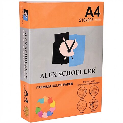 ALEX SCHOELLER ALX-45240 RENKLİ FOTOKOPİ KAĞIDI A4 80gr 640 TURUNCU 100LÜ (457.40) - 1
