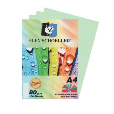Alex Schoeller Alx-530 Renkli Fotokopi Kağıdı A4 80gr Açık Yeşil 500lü (451.30) - 1