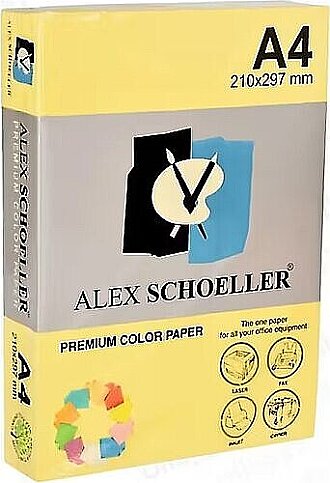 ALEX SCHOELLER ALX-610 RENKLİ FOTOKOPİ KAĞIDI A4 80gr KOYU SARI 500LÜ (452.10) - 1