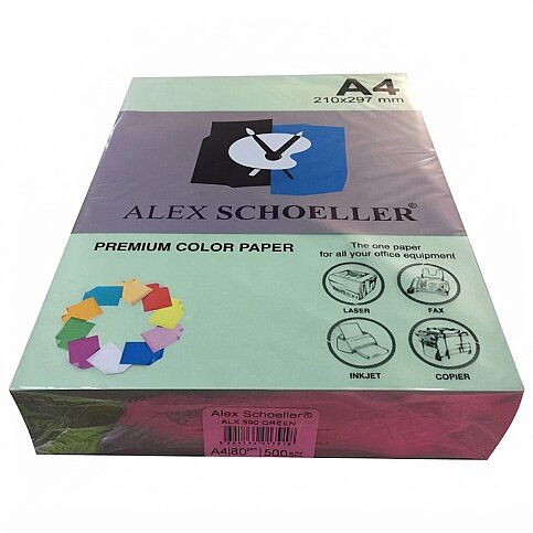 ALEX SCHOELLER ALX-590 RENKLİ FOTOKOPİ KAĞIDI A4 80gr KOYU YEŞİL 500LÜ (451.90) - 1