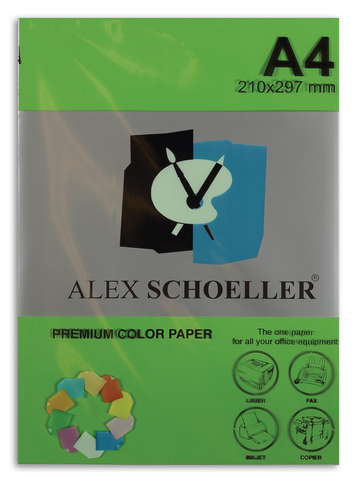 Alex Schoeller Alx-590 Renkli Fotokopi Kağıdı A4 80gr Koyu Yeşil 500lü (451.90) - 1
