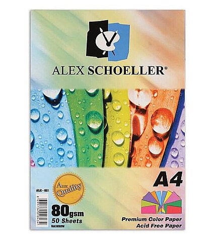 ALEX SCHOELLER ALX-621 RENKLİ FOTOKOPİ KAĞIDI A4 50Lİ KARIŞIK (450.02) - 1