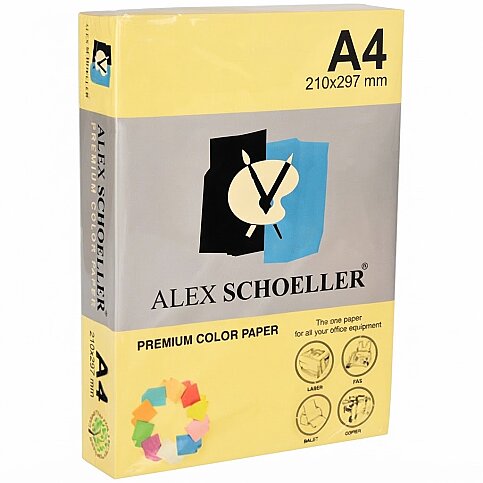 ALEX SCHOELLER ALX-515 RENKLİ FOTOKOPİ KAĞIDI A4 80gr KANARYA SARISI 500LÜ (451.15) - 1