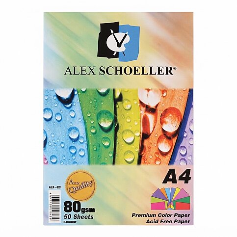 ALEX SCHOELLER SPECTRA RENKLİ FOTOKOPİ KAĞIDI A4 50Lİ KARIŞIK (621) - 1